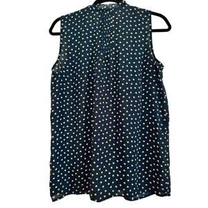 Adrianna Papell Heart Pintuck Sleeveless Henley Blouse